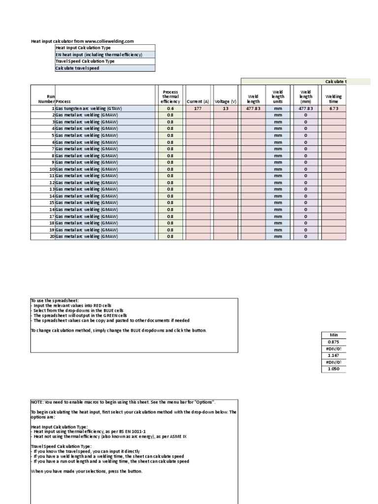 Collie Welding Heat Input Calculator Welding Electric Heating
