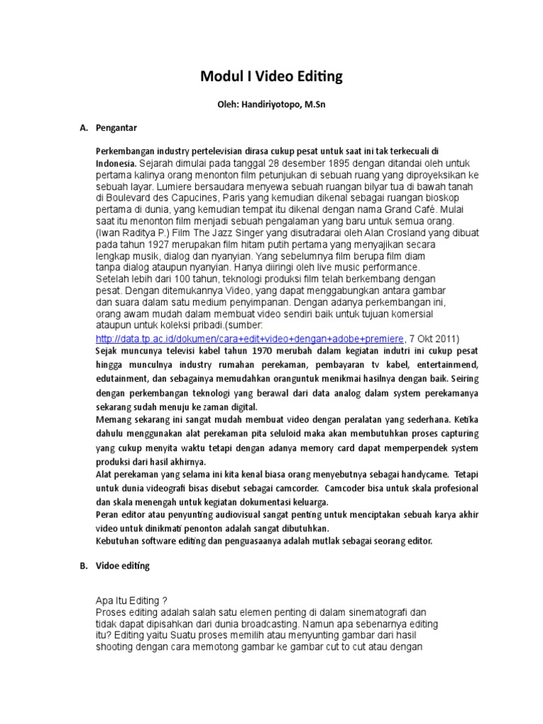 Modul 1 Editing | PDF
