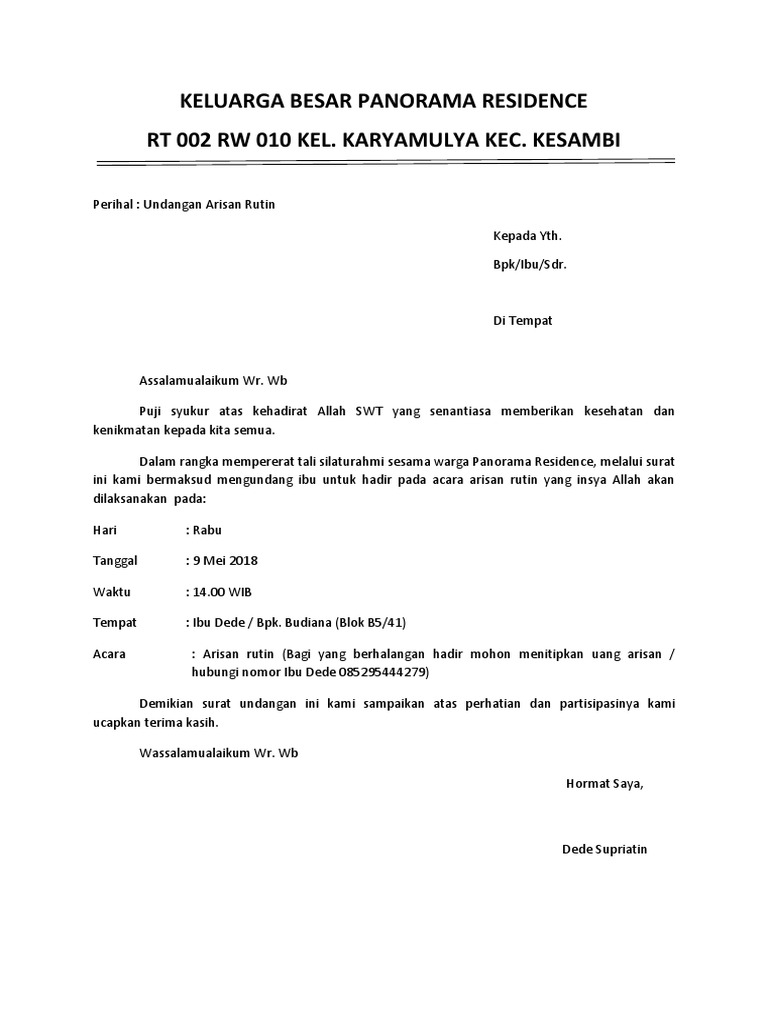 7200 Koleksi Contoh Undangan Arisan Keluarga Besar Gratis Terbaru