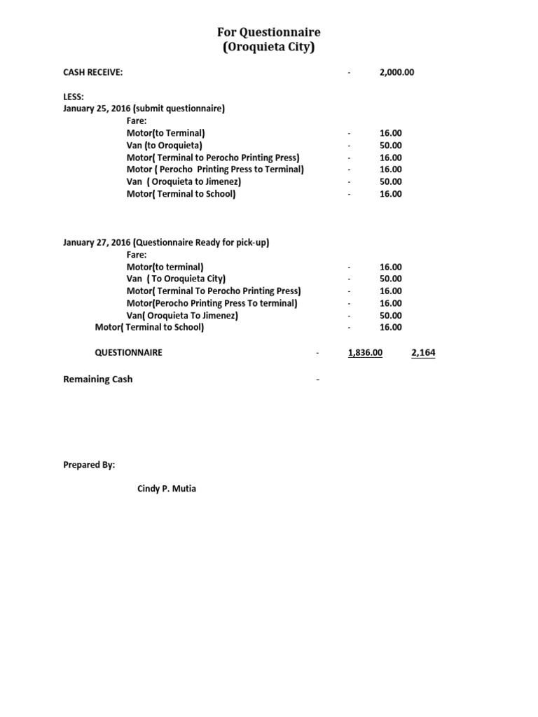 Questionnaire February 152016 | PDF