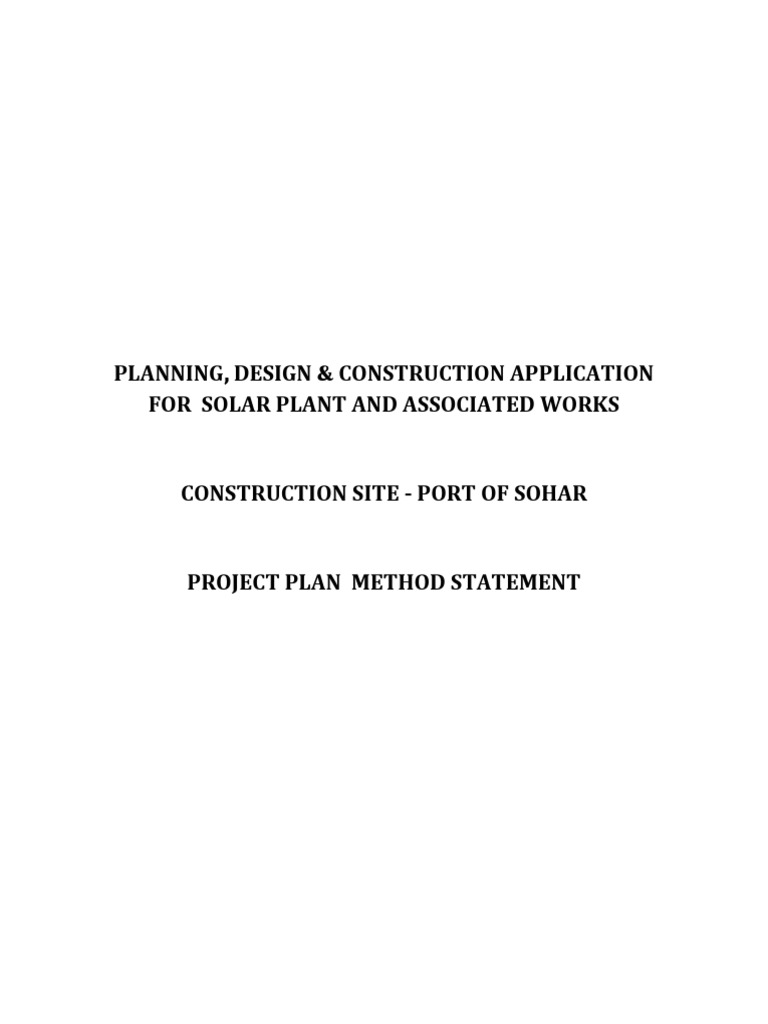Solar Plant Installation Method Statement | PDF | Solar Panel | Business