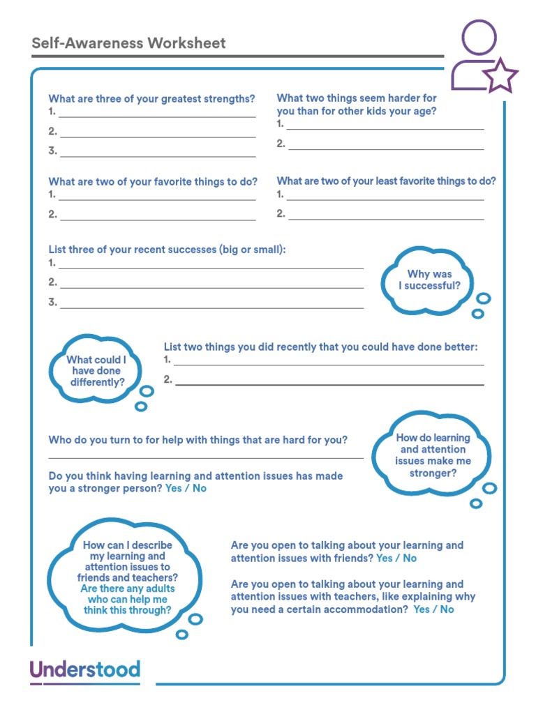 Selfawareness Worksheet Eng