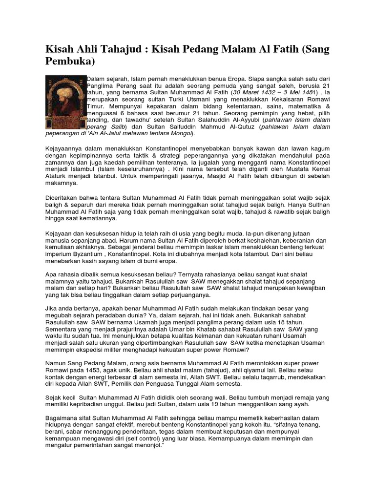 Kisah Ahli Tahajud Pdf