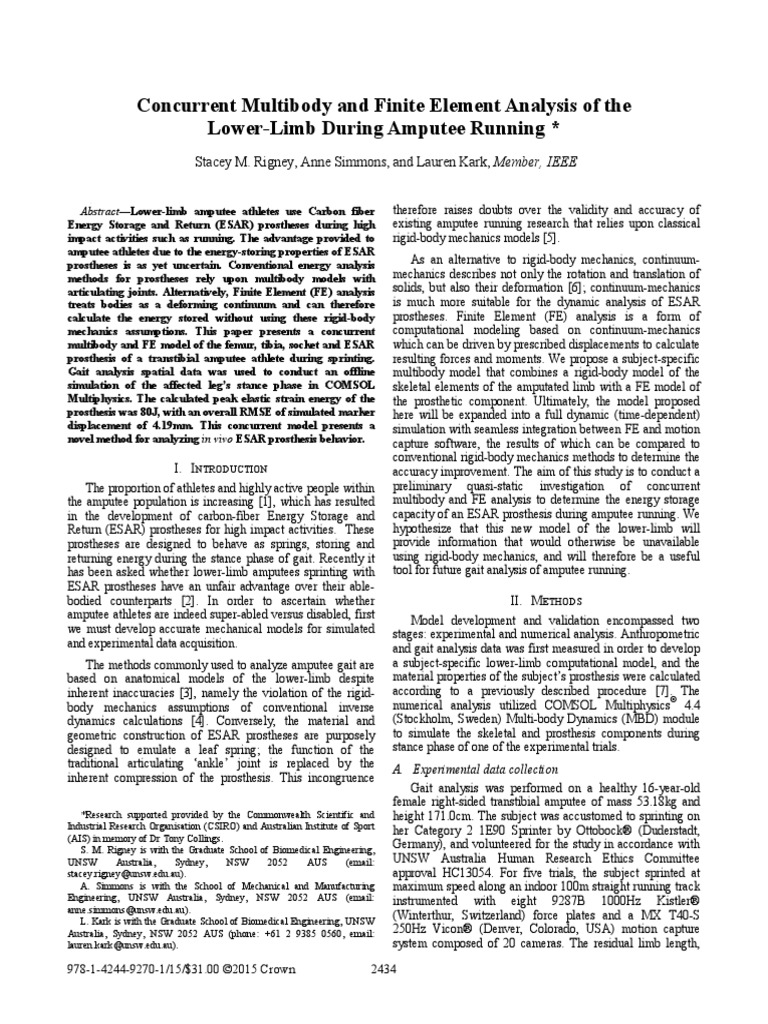 Concurrent Multibody and Finite Element Analysis of The Lower Limb ...
