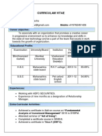 Curriculam Vitae: Career Objective