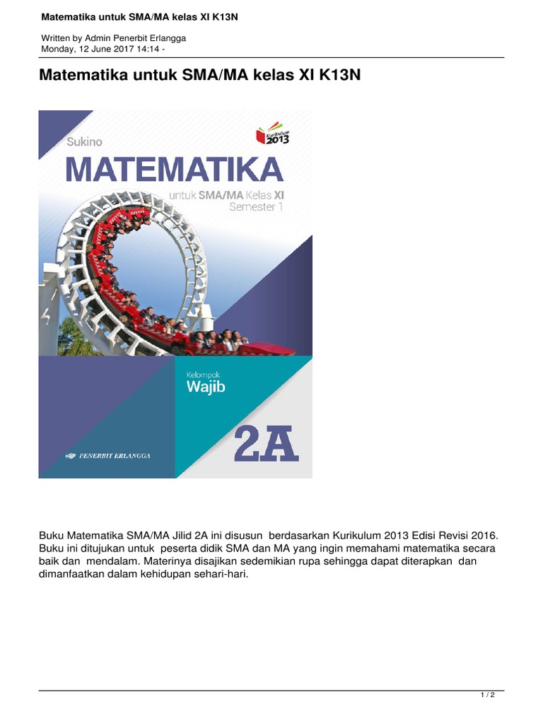 Matematika Untuk Smama Kelas Xi K13n Pdf
