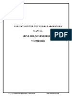 Cs P52 Computer Networks Laboratory Manual (JUNE 2018-NOVEMBER 2018) V Semester