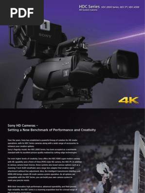 HDC-2000 Series, HDC-P1, HDC-4300 | PDF | Camera | Video