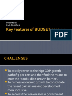 Key Features of BUDGET 2010-11: Presented To, Prof .Bhaodas