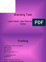 Branding Task: Lydia Welsh, Alex Reid and Anna Clarey
