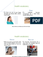Health Vocabulary: Cough Faint