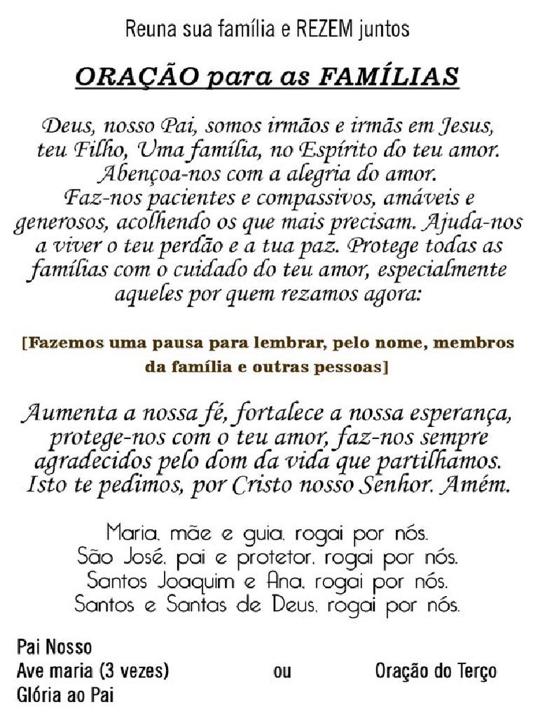 Oração Da Familia | PDF