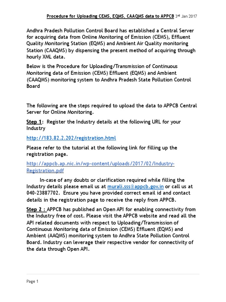 APPCB Data Upload Procedure Guide | PDF | Application Programming ...