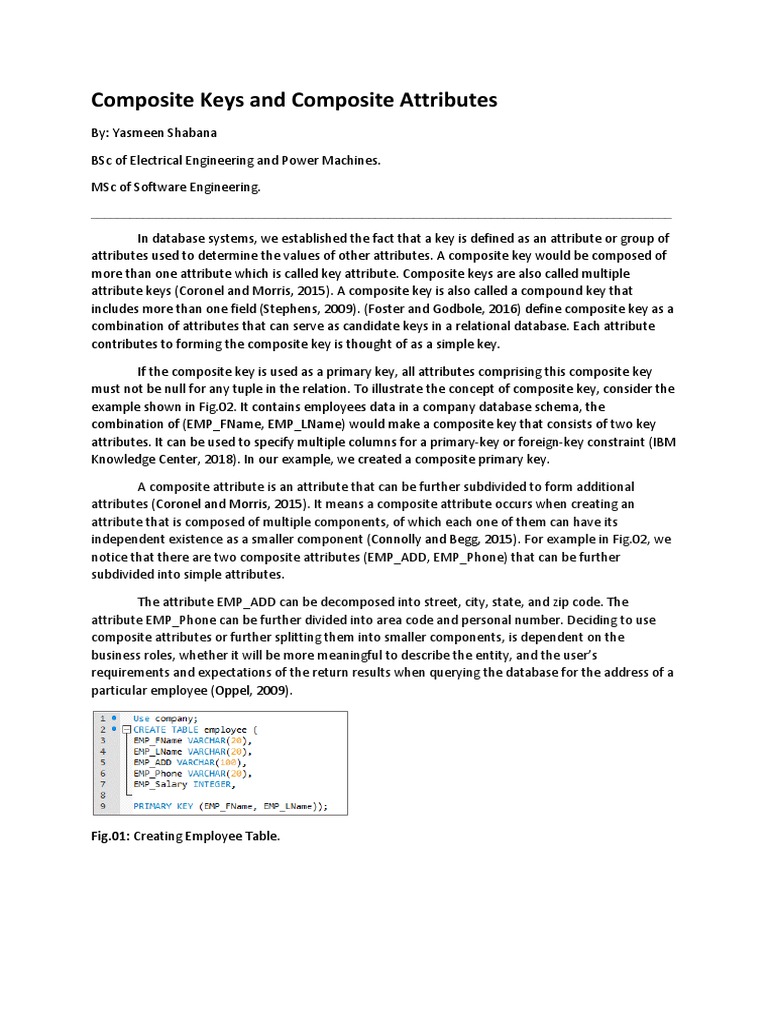 Composite Keys and Attributes Explained | PDF | Data Management ...