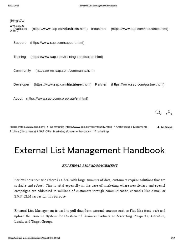 External List Management Handbook | PDF | Database Transaction ...
