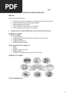 Lab No: 1 Date: Introduction To Computers and Programming Ide Objectives