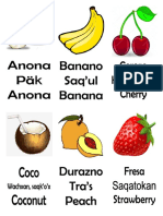Frutas en Español Kaqchikel Ingles