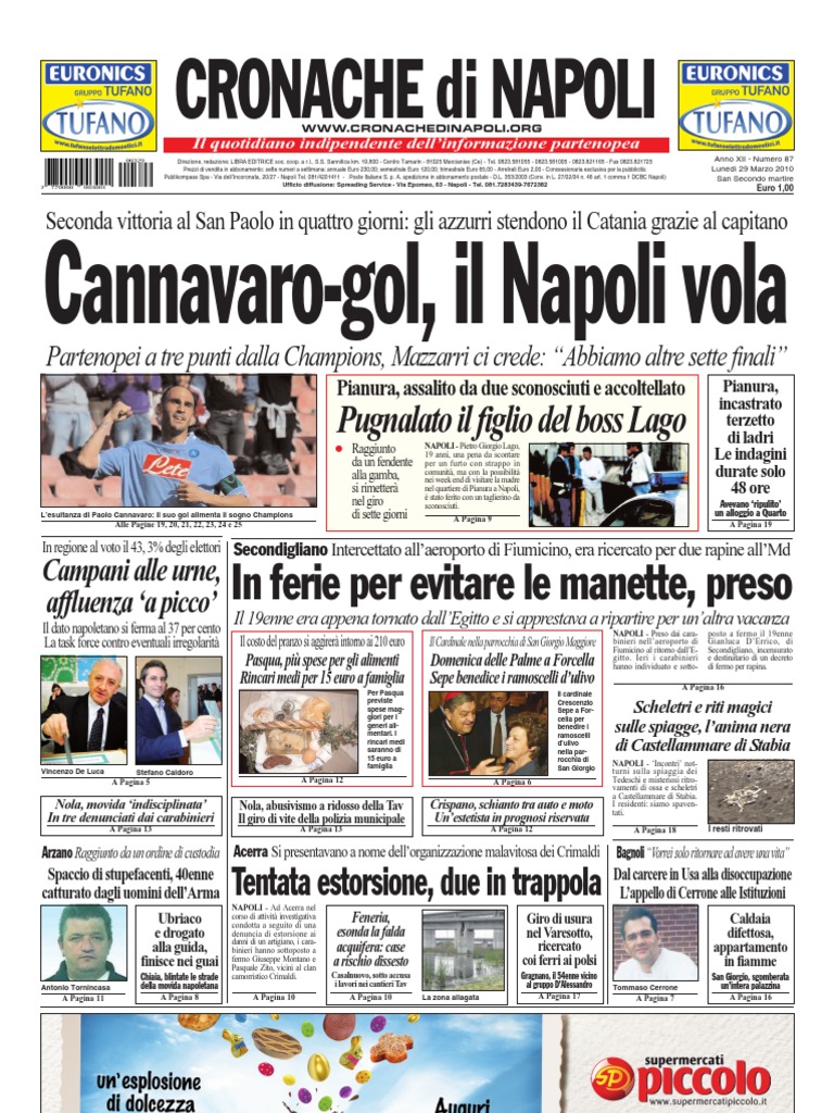 Cronache Di Napoli 29 Marzo 2010