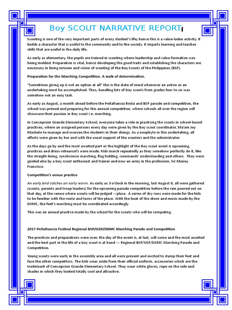 Boy Scout Marching Competition Report | PDF