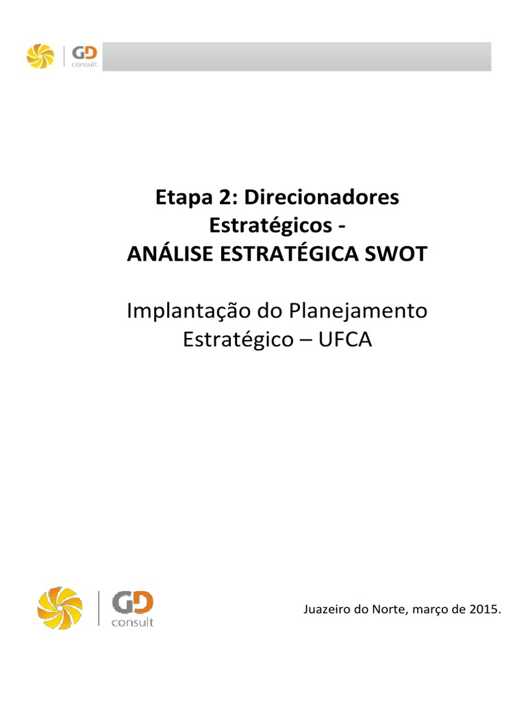Análise SWOT no Planejamento Estratégico UFCA | PDF | Análise SWOT ...