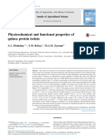 Physicochemical and Functional Properties of Quinoa Protein Isolate