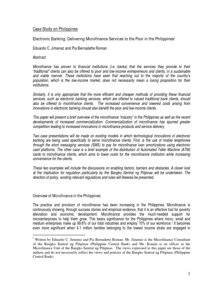 Case Study Internet Banking Pdf Microfinance Automated Teller Machine