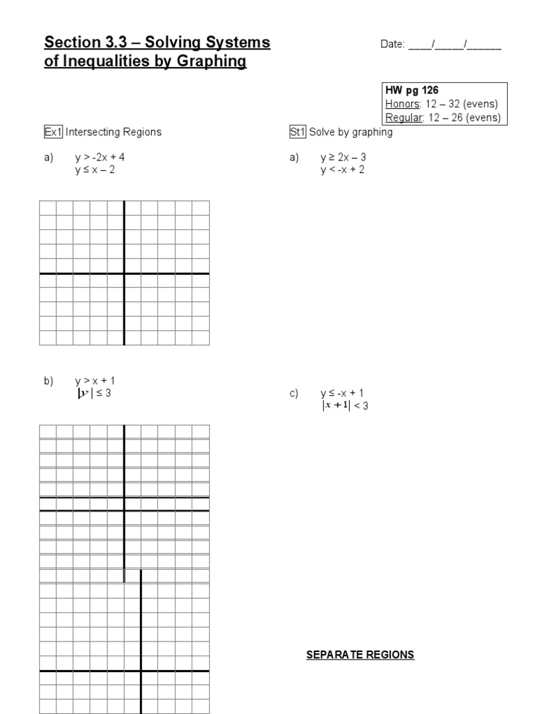 3.3 - Solving Systems Inequalities by Graphing | PDF