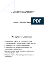 Perspective Management: Lecture 2. Decision Making