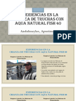 Experiencias en La Crianza de Truchas Con Aqua Fish 40
