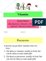 Vitamins: Biochemistry / Dietetics / Behavior Analysis / Nutrition Education