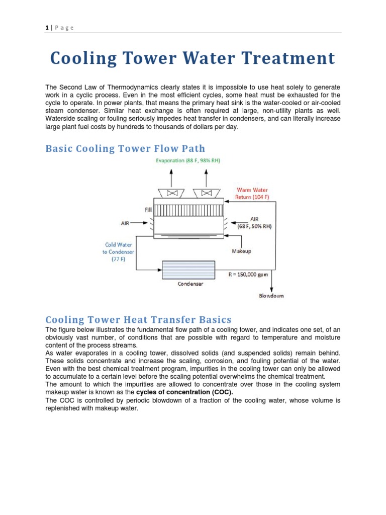 Cooling Tower Water Treatment Chemistry PDF Chlorine Corrosion