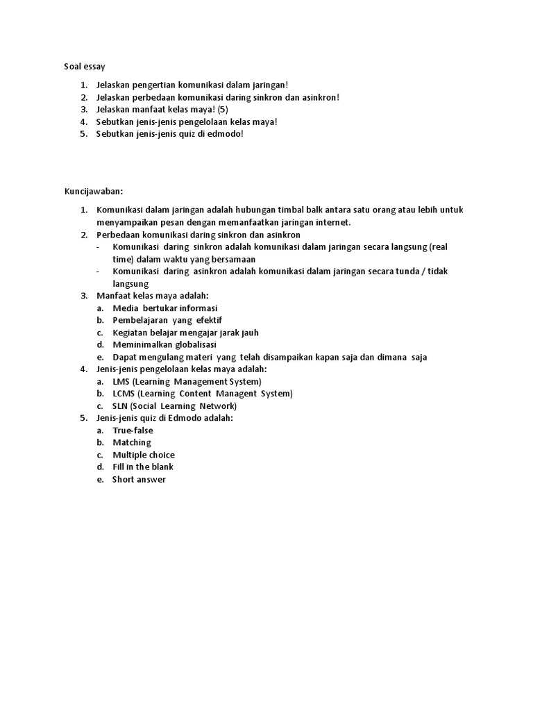 Contoh soal essay komunikasi daring 03 picture