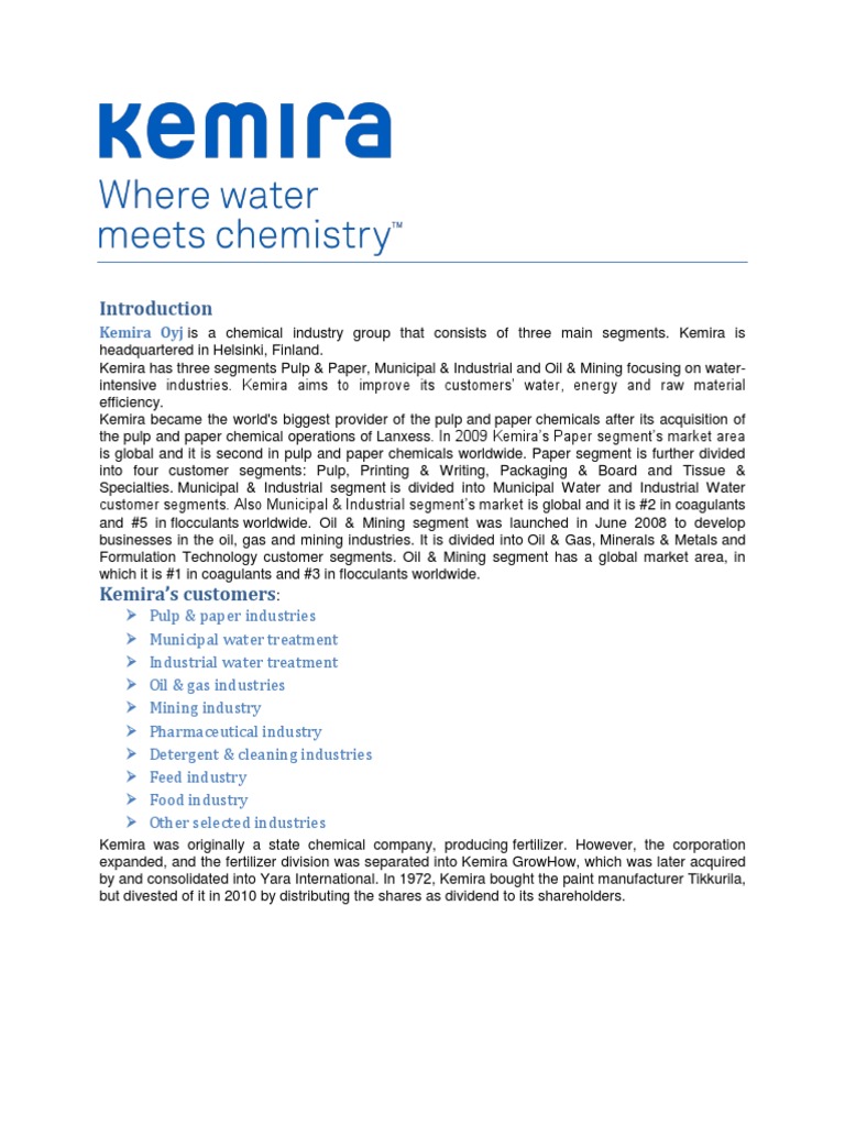 Kemira | PDF | Materials | Chemistry