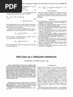 Slot Line On A Dielectric Substrate