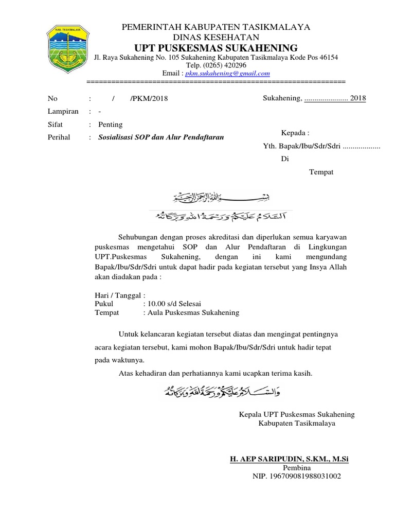Surat Undangan Sosialisasi