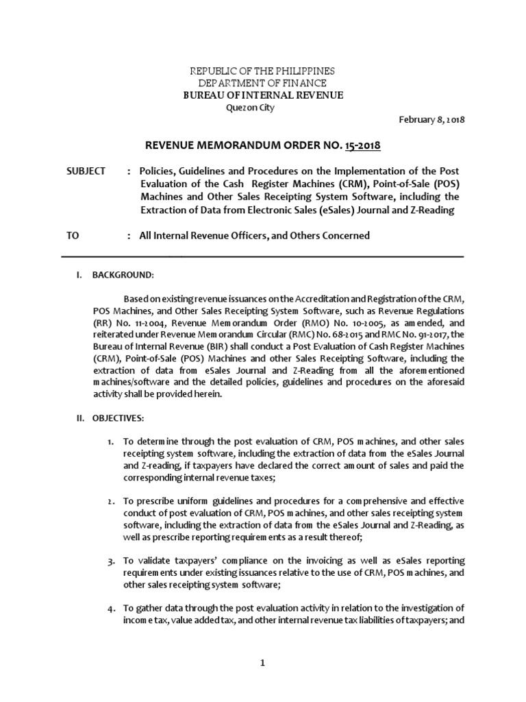 BIR Guidelines for POS Machine Evaluation | PDF | Point Of Sale | Receipt