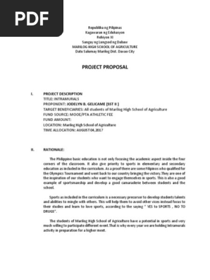 Project Proposal INTRAMURALS