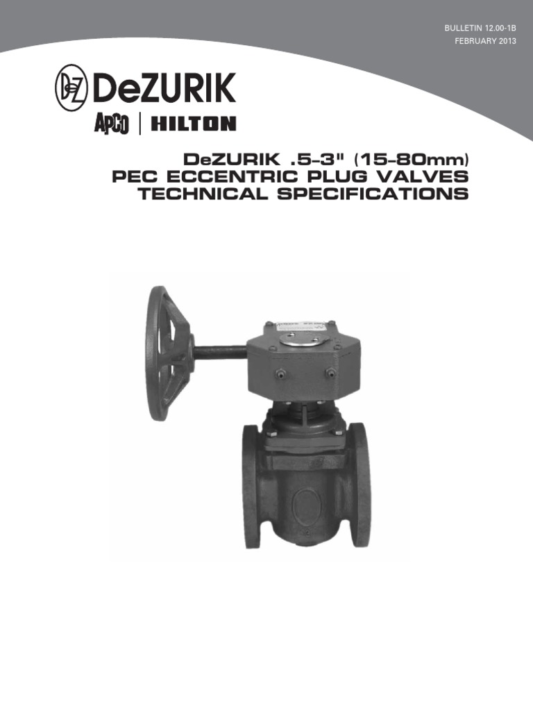 Dezurik Eccentric Plug Valves Pec Pef 12 3 Pec Eccentric Plug Valves