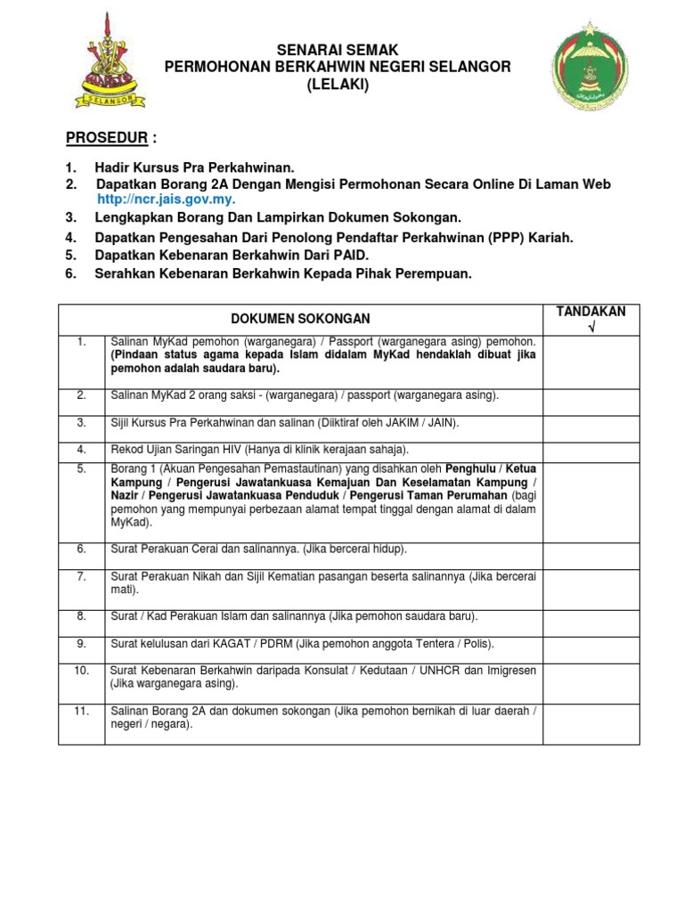 SenaraiSemakPermohonanNikahLelaki PDF  PDF