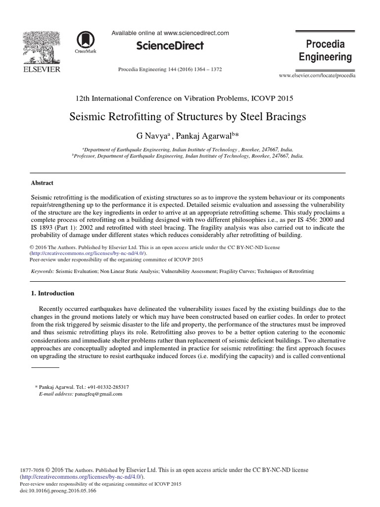 Seismic Retrofitting of Structures by Steel Bracings: Sciencedirect ...