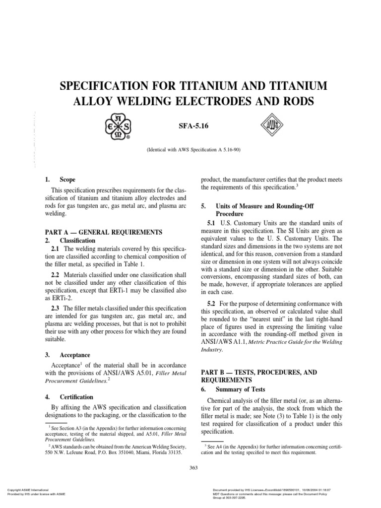 Sfa5 16 PDF Welding Construction