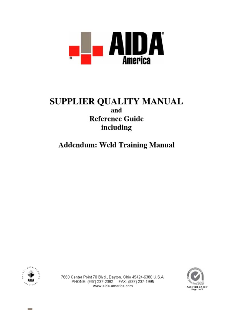 Supplier Quality Manual PDF