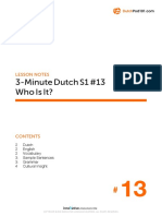 3-Minute Dutch S1 #13 Who Is It?: Lesson Notes