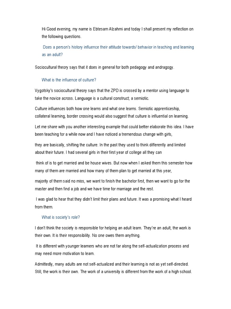 Reflection 2 | PDF | Learning | Cognitive Science