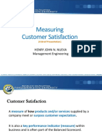 Measuring Customer Satisfaction: Henry John N. Nueva Management Engineering