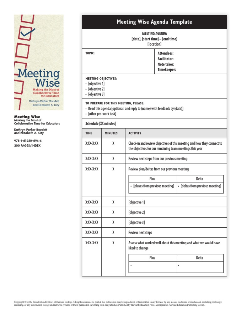 Meeting Wise Agenda Template  PDF  Intellectual Works  Business Inside Meeting Agenda Template Doc