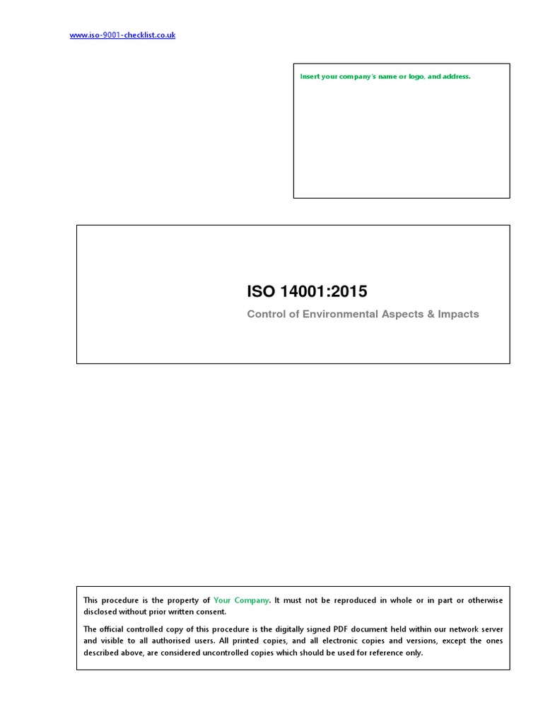 ISO 14001:2015 Environmental Management Guide | PDF | Risk | Risk ...