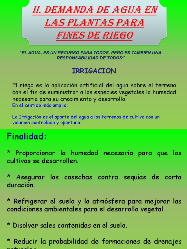 06 Demanda de Agua Riego | PDF | Evapotranspiración | Precipitación