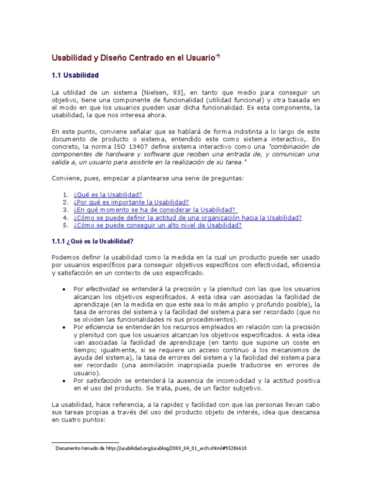 Usabilidad y Diseño Centrado en el Usuario | PDF | Usabilidad | Diseño
