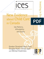 New Evidence of Childcare in Canada